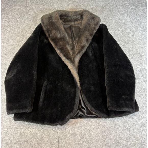 Fairmoor Princeton's O'llegro Jackets & Blazers - VINTAGE Fairmoor Princetons Ollegro Fur Coat Jacket Womens XL Black Gorpcore